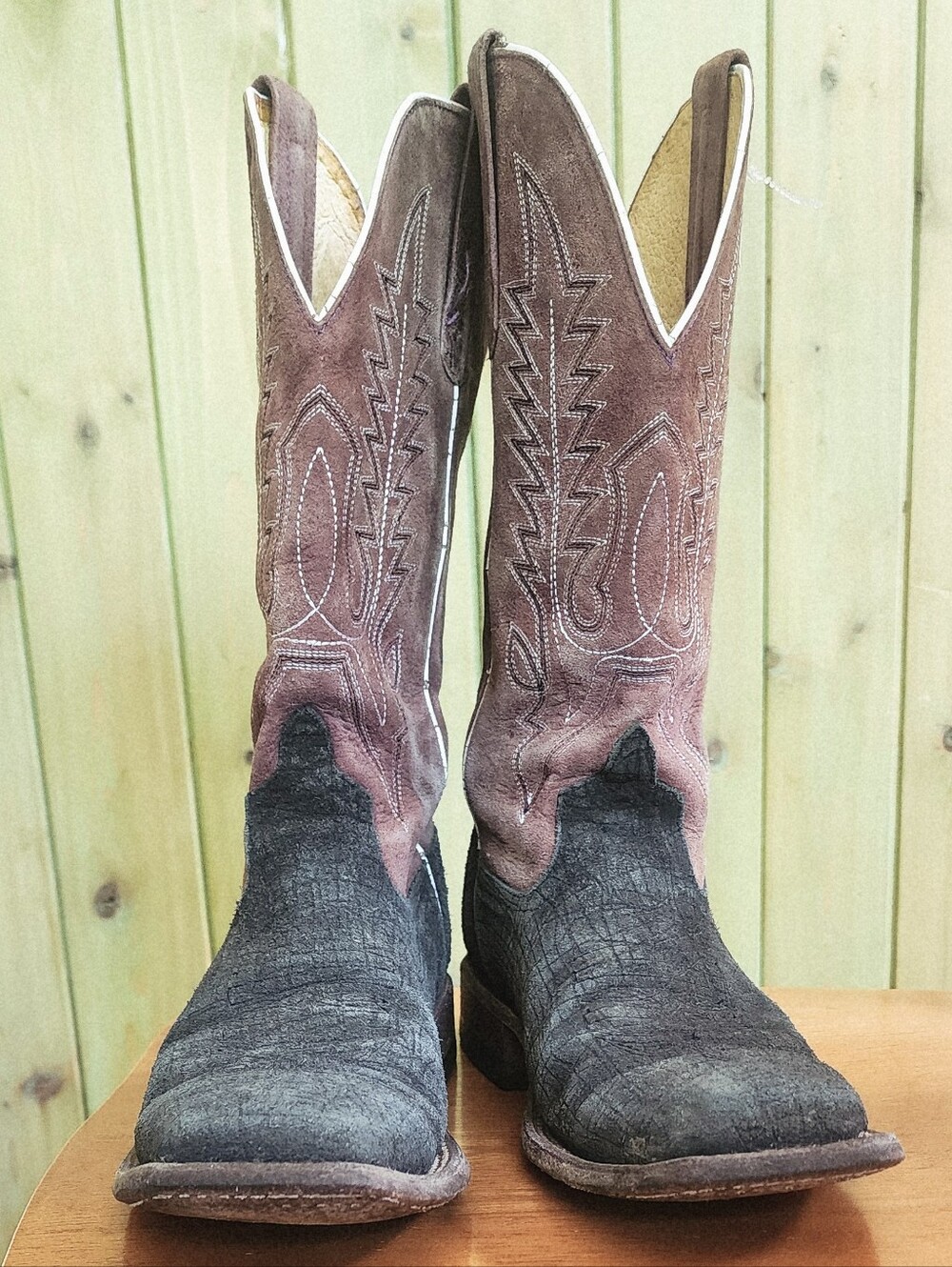 Anderson Bean Horsepower Line Women's Leather Wide Toe Cowboy Boots Sz 6